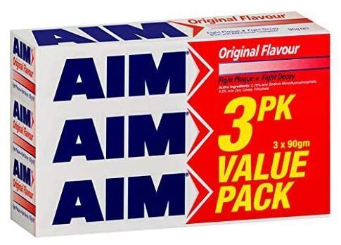 Aim 90G Pk3 Toothpaste Original Flavour Value Pack