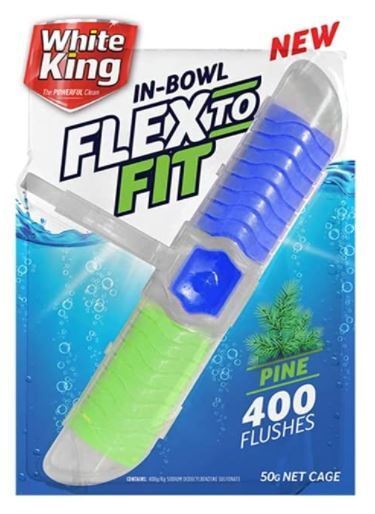 White King 50g In - Bowl Flex O Fit Toilet Cage Pine Cleaning Agent