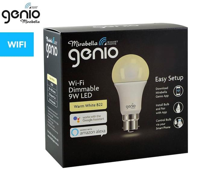 Mirabella 9W Genio Wi-Fi Dimmable B22 LED Globe - Warm White