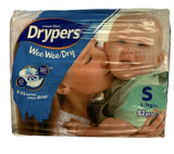 1pk 82 Drypers Baby Wee Wee Dry Nappies Nappy Diapers - Small 3-7Kg Diapers