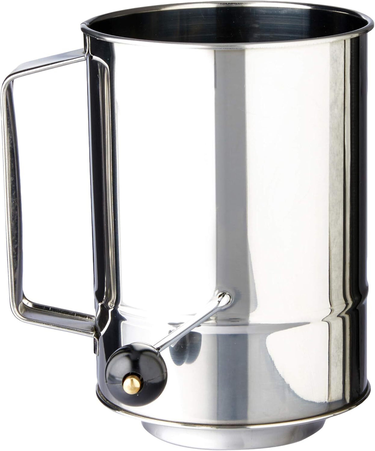 Cuisena 5-Cup Flour Sifter Stainless Steel Crank Handle in Silver/Black