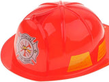 12x KIDS FIREMAN HAT Firemans Helmet Costume Dress Up Party Red Plastic Halloween Cap