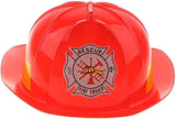 12x KIDS FIREMAN HAT Firemans Helmet Costume Dress Up Party Red Plastic Halloween Cap