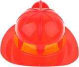 12x KIDS FIREMAN HAT Firemans Helmet Costume Dress Up Party Red Plastic Halloween Cap