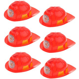 6x KIDS FIREMAN HAT Firemans Helmet Costume Dress Up Party Red Plastic Halloween Cap