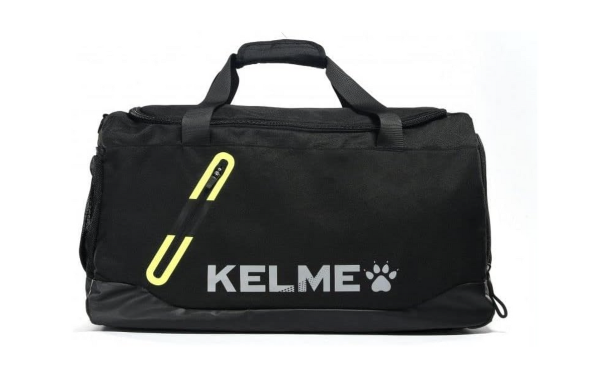 KELME Duffel Gym Football Soccer Duffle Bag - Black/Neon Green