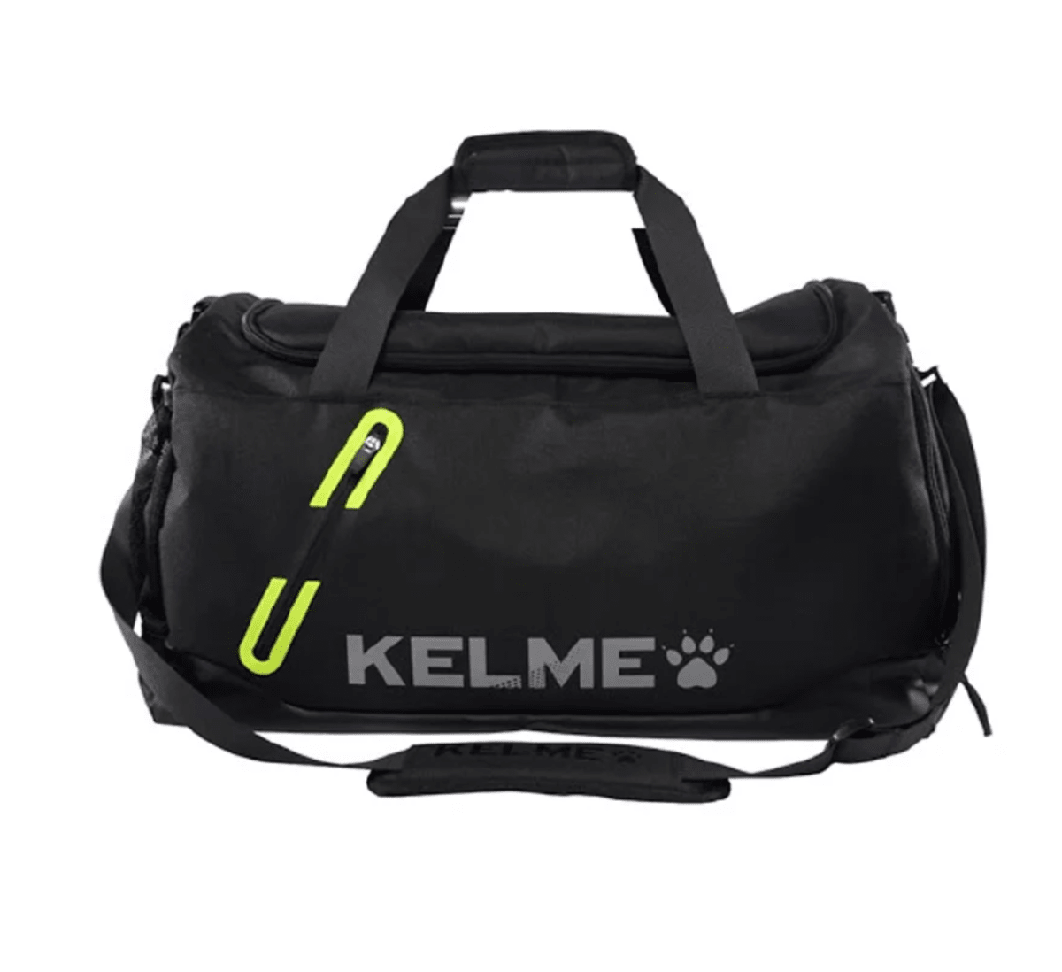 KELME Duffel Gym Football Soccer Duffle Bag - Black/Neon Green