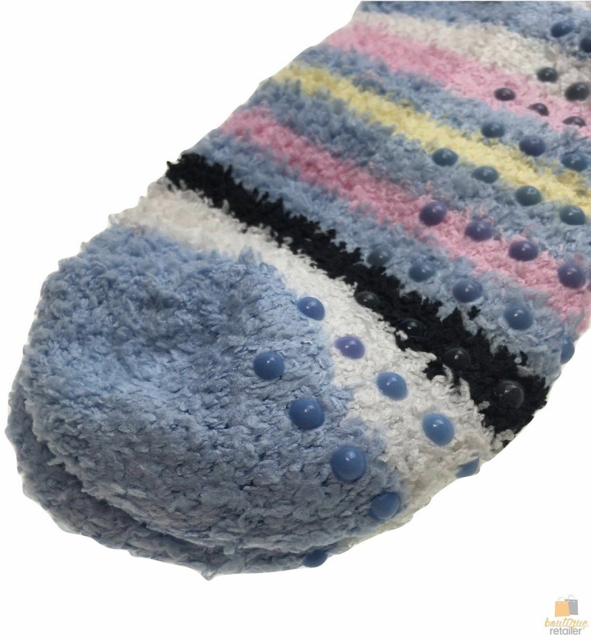 1 Pair Womens Fuzzy Bed Socks Soft Fur Grip Fluffy Slipper Non Slip - One Size