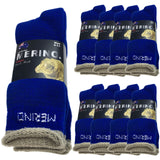 9 Pairs MERINO WOOL SOCKS Mens Heavy Duty Premium Thick Work Socks Cushion BULK - Brown