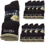 9 Pairs MERINO WOOL SOCKS Mens Heavy Duty Premium Thick Work Socks Cushion BULK - Burgundy