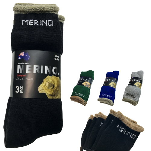 9 Pairs MERINO WOOL SOCKS Mens Heavy Duty Premium Thick Work Socks Cushion BULK - Olive