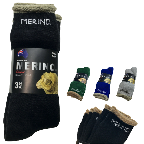 9 Pairs MERINO WOOL SOCKS Mens Heavy Duty Premium Thick Work Socks Cushion BULK