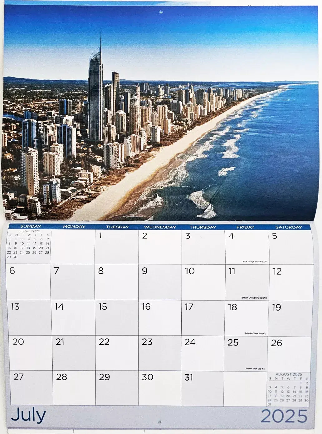 2025 Calendar Rectangle Wall Calendar 16 Months Hanging Planner Australia Souvenir