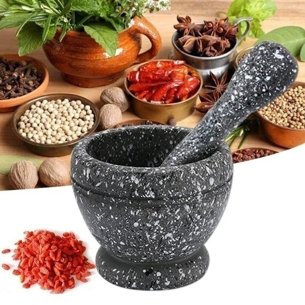 Resin Mortar Pestle Set Garlic Herb Spice Mixing Grinding Crusher Bowl Restaurant Kitchen Tools