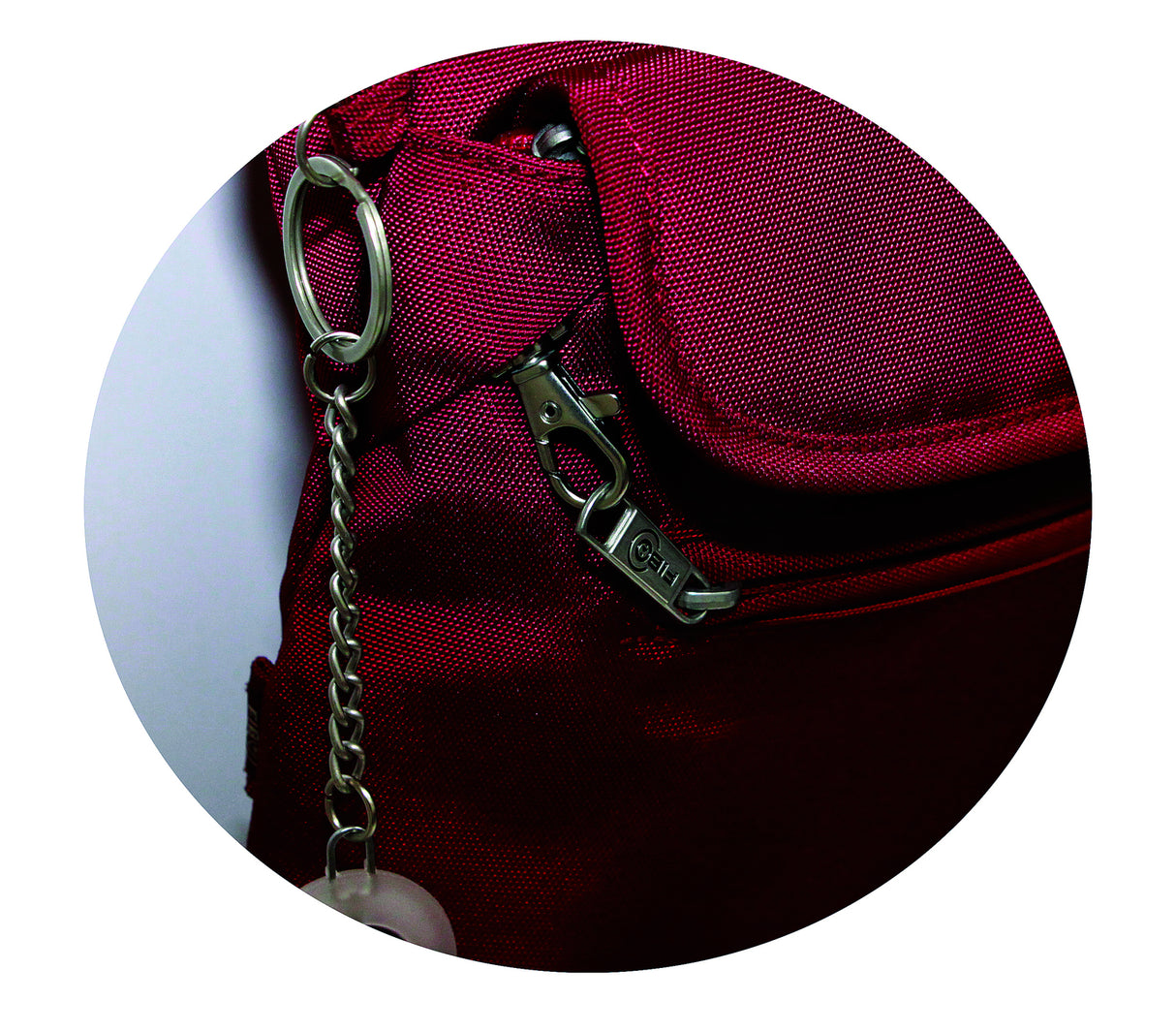 FIB Mens Crossbody Bag Shoulder Strap Satchel Travel Wallet - Burgundy