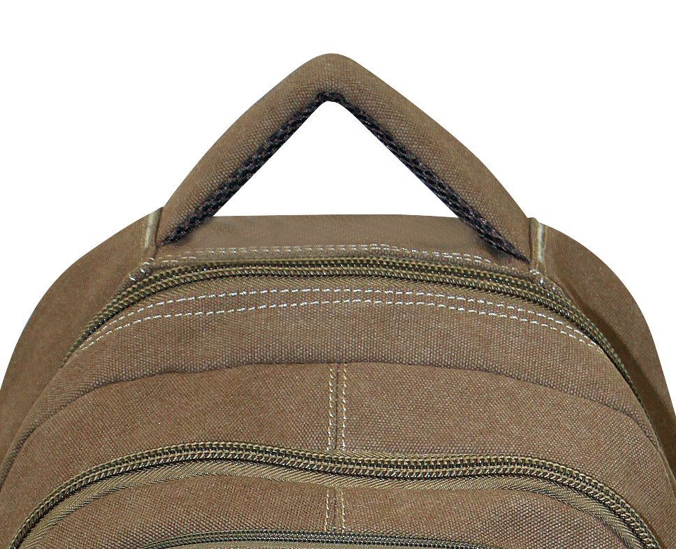 FIB Washed Canvas Backpack Bag in Khaki