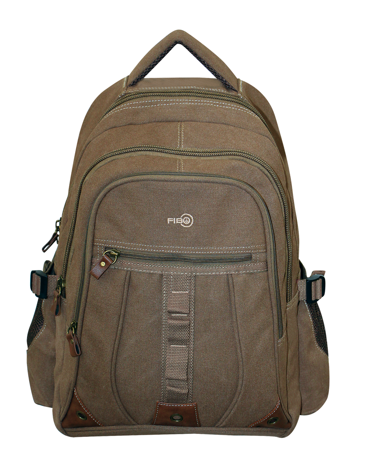 FIB Washed Canvas Backpack Bag in Khaki