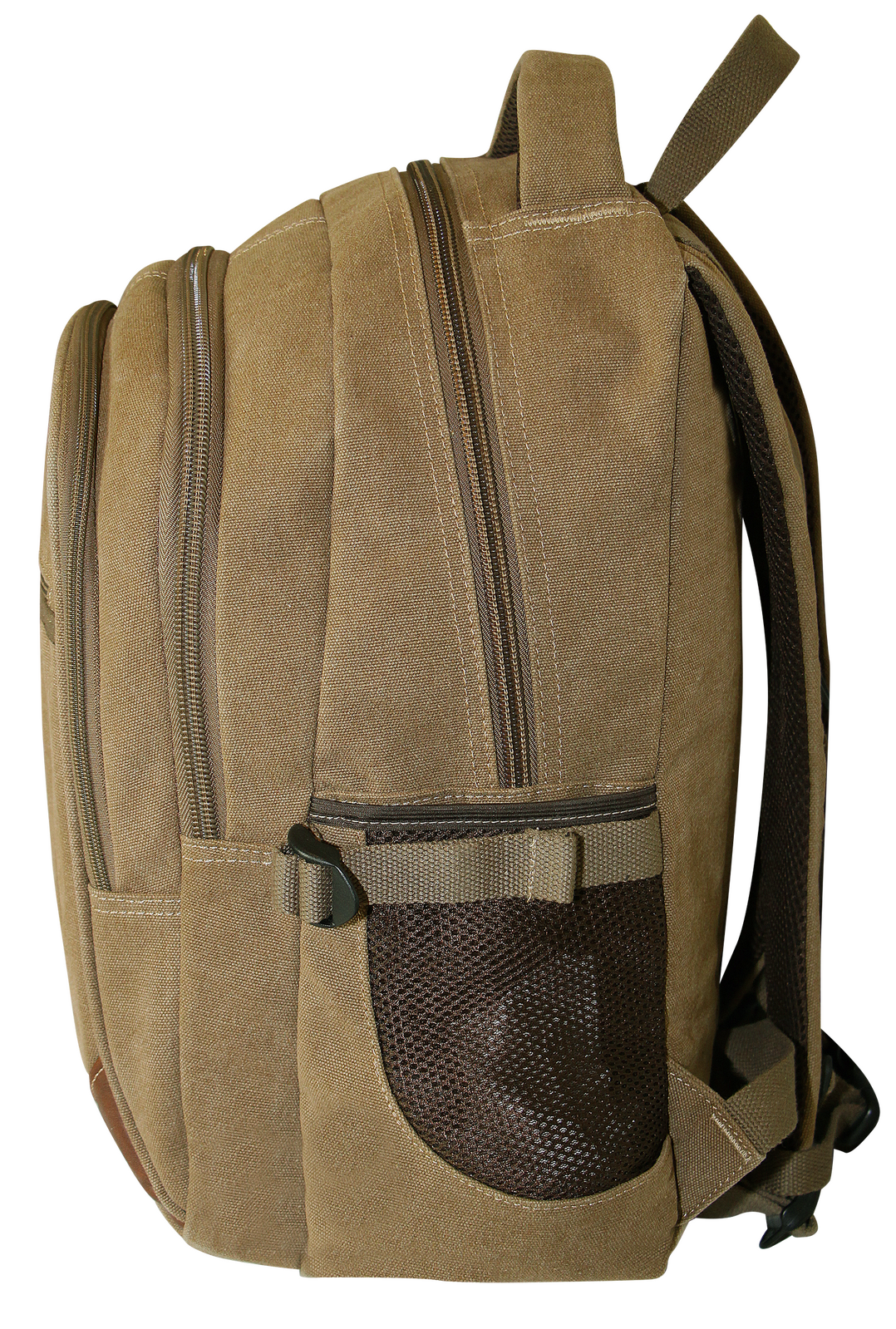 FIB Washed Canvas Backpack Bag in Khaki