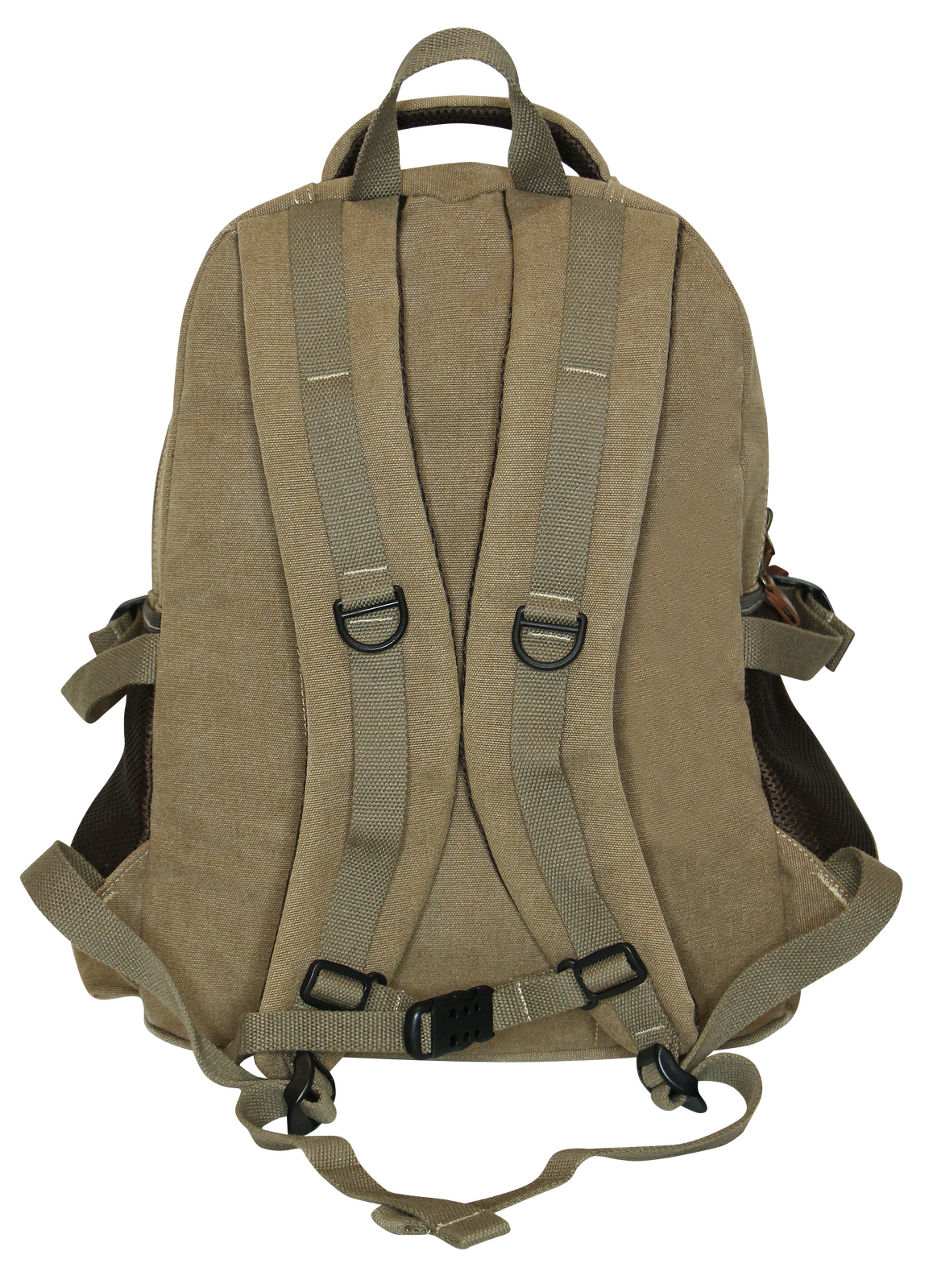 FIB Washed Canvas Backpack Bag in Khaki