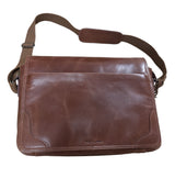 Futura Laptop Messenger Sling Bag Travel Computer Business Genuine Leather - Brown