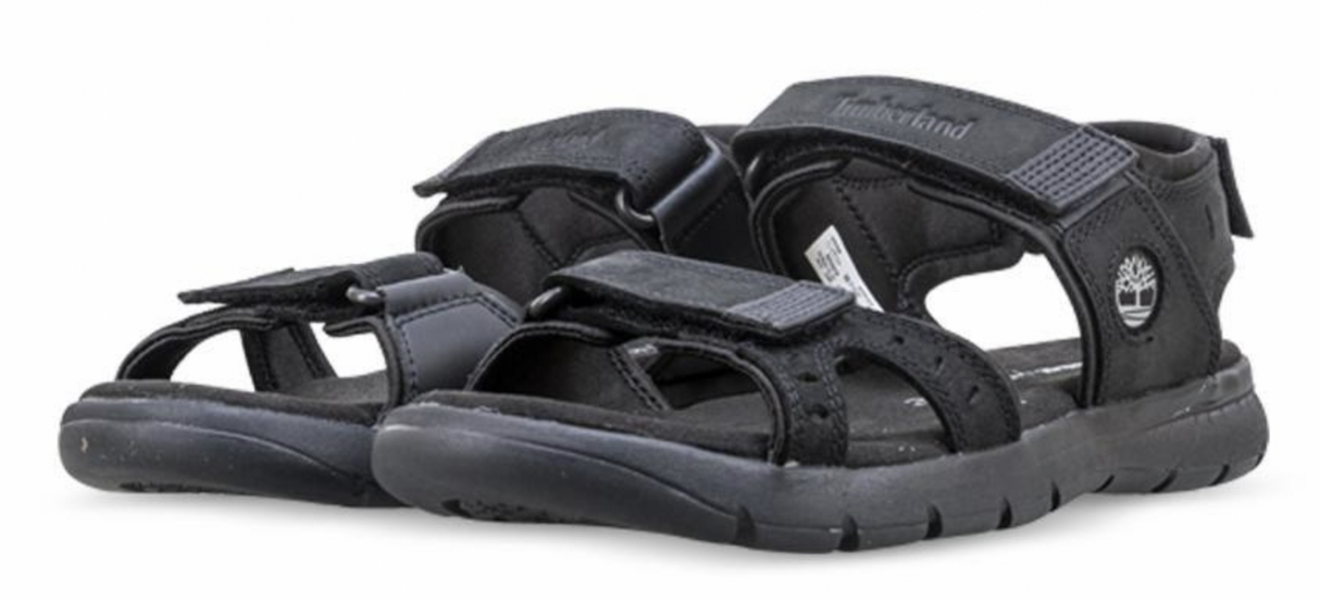 Timberland Mens Slip-On Leather Sandals Footwear - Black Nubuck