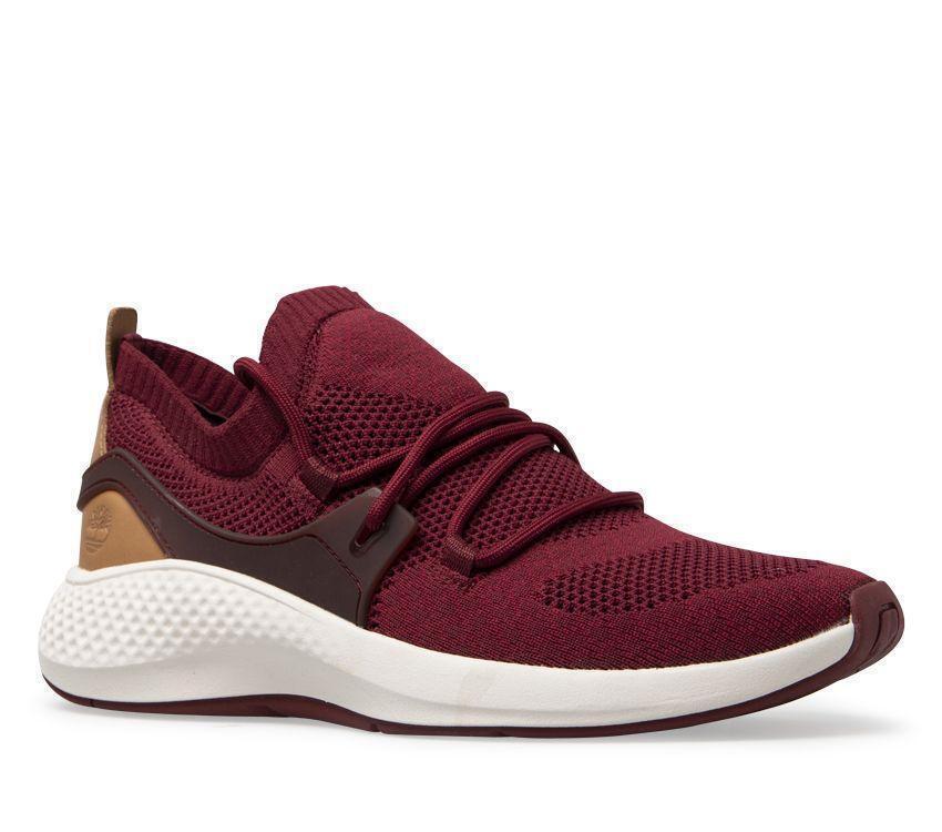 Timberland Mens Flyroam Go Knit Sneakers Shoes Runners Casual - Burgundy