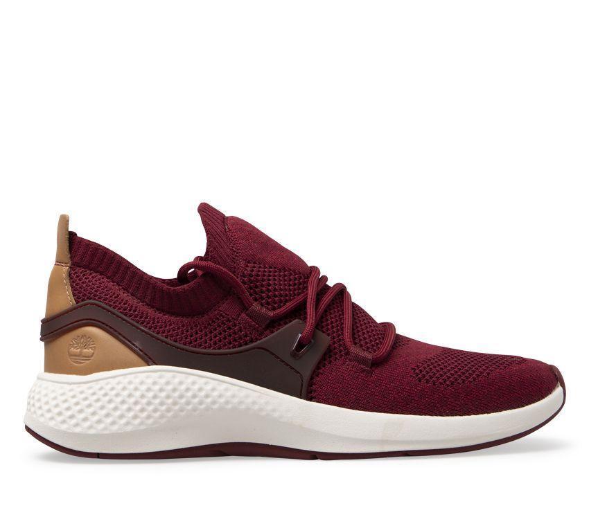 Timberland Mens Flyroam Go Knit Sneakers Shoes Runners Casual - Burgundy