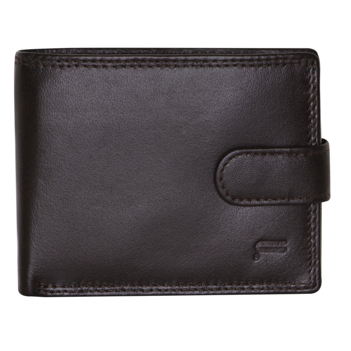 Futura Mens RFID Leather Coin Fold Over Wallet - Brown