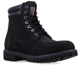 Timberland Mens 6" Double Collar Boots Leather Shoes Lightweight - Black Nubuck