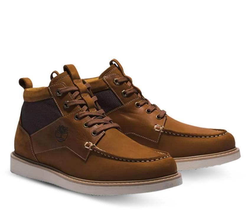 Timberland Mens Newmarket II Leather Fabric Chukka Boot - Rust Nubuck