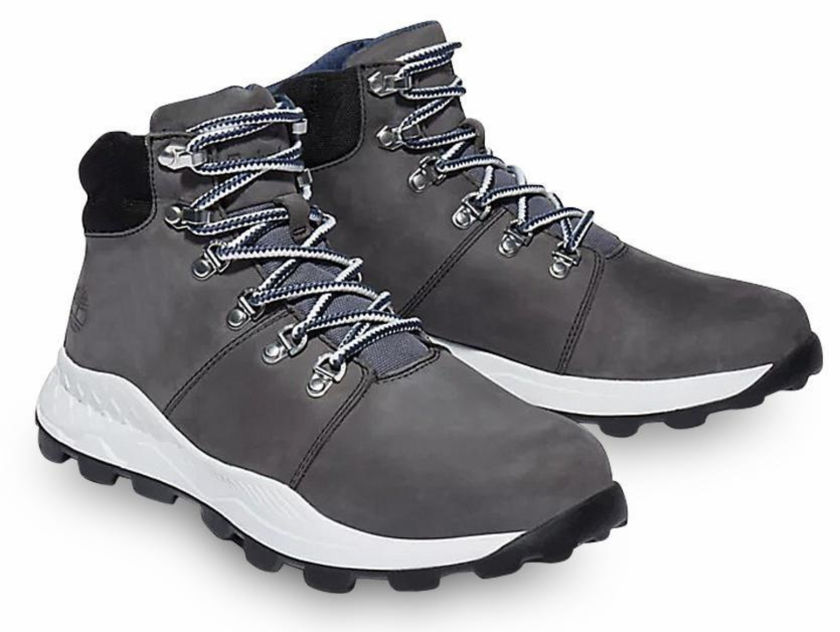 Timberland Mens Brooklyn Lightweight Hiker Leather Boots - Mid Grey Nubuck