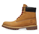 Timberland Mens 6 Inch Premium Luxe D-Rings Leather Boot - Wheat Nubuck w/ Red