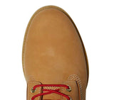 Timberland Mens 6 Inch Premium Luxe D-Rings Leather Boot - Wheat Nubuck w/ Red