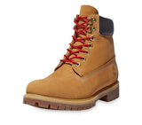 Timberland Mens 6 Inch Premium Luxe D-Rings Leather Boot - Wheat Nubuck w/ Red