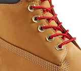 Timberland Mens 6 Inch Premium Luxe D-Rings Leather Boot - Wheat Nubuck w/ Red