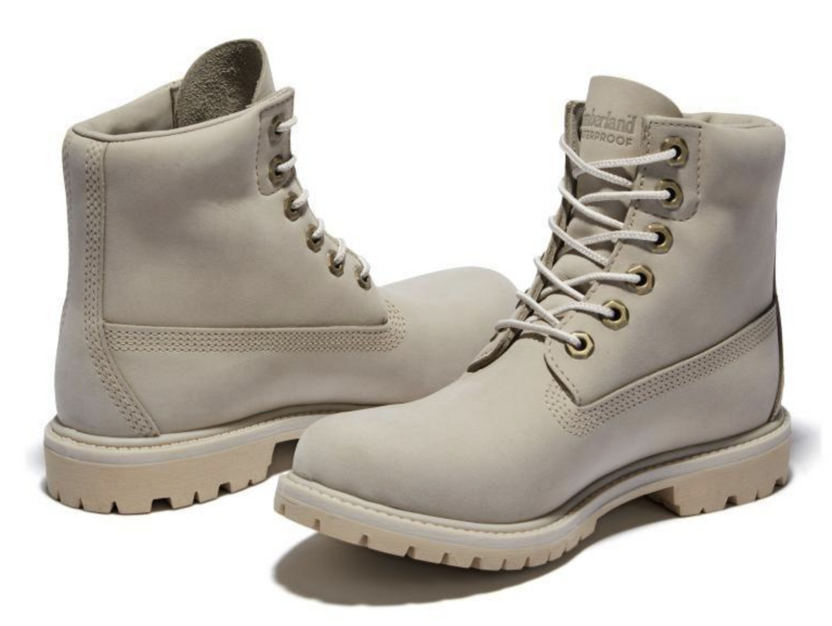 Timberland Womens Paninara Collarless 6" Waterproof Boots - Light Grey Nubuck