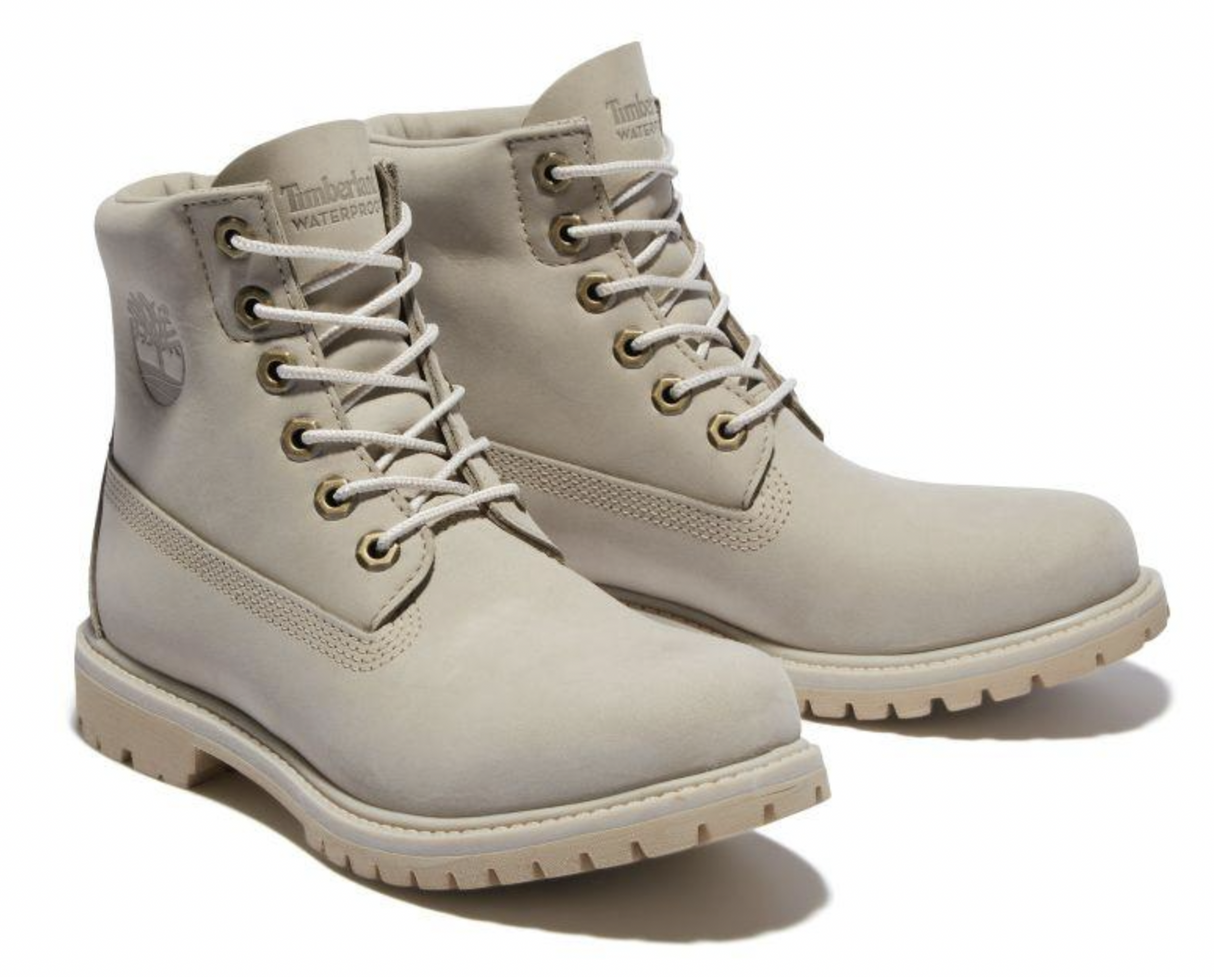 Timberland Womens Paninara Collarless 6" Waterproof Boots - Light Grey Nubuck