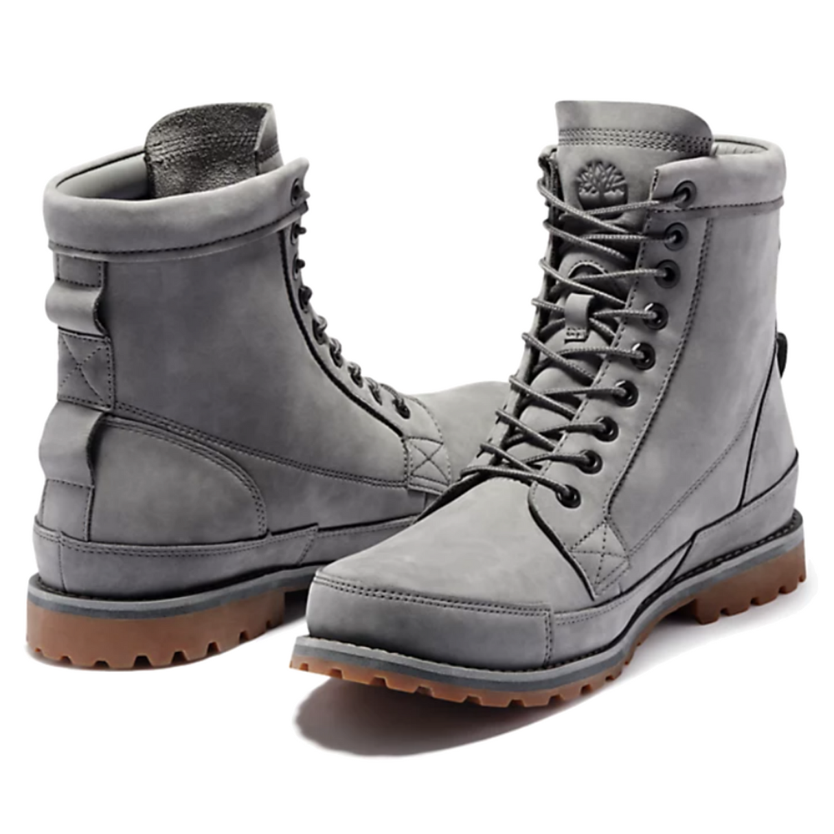 Timberland Mens Earthkeeper Original Leather 6" Boots Shoes  - Dark Grey Nubuck