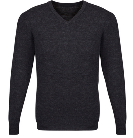 Mens Advatex Varesa Wool Pullover Jumper Cardigan V Neck - Charcoal