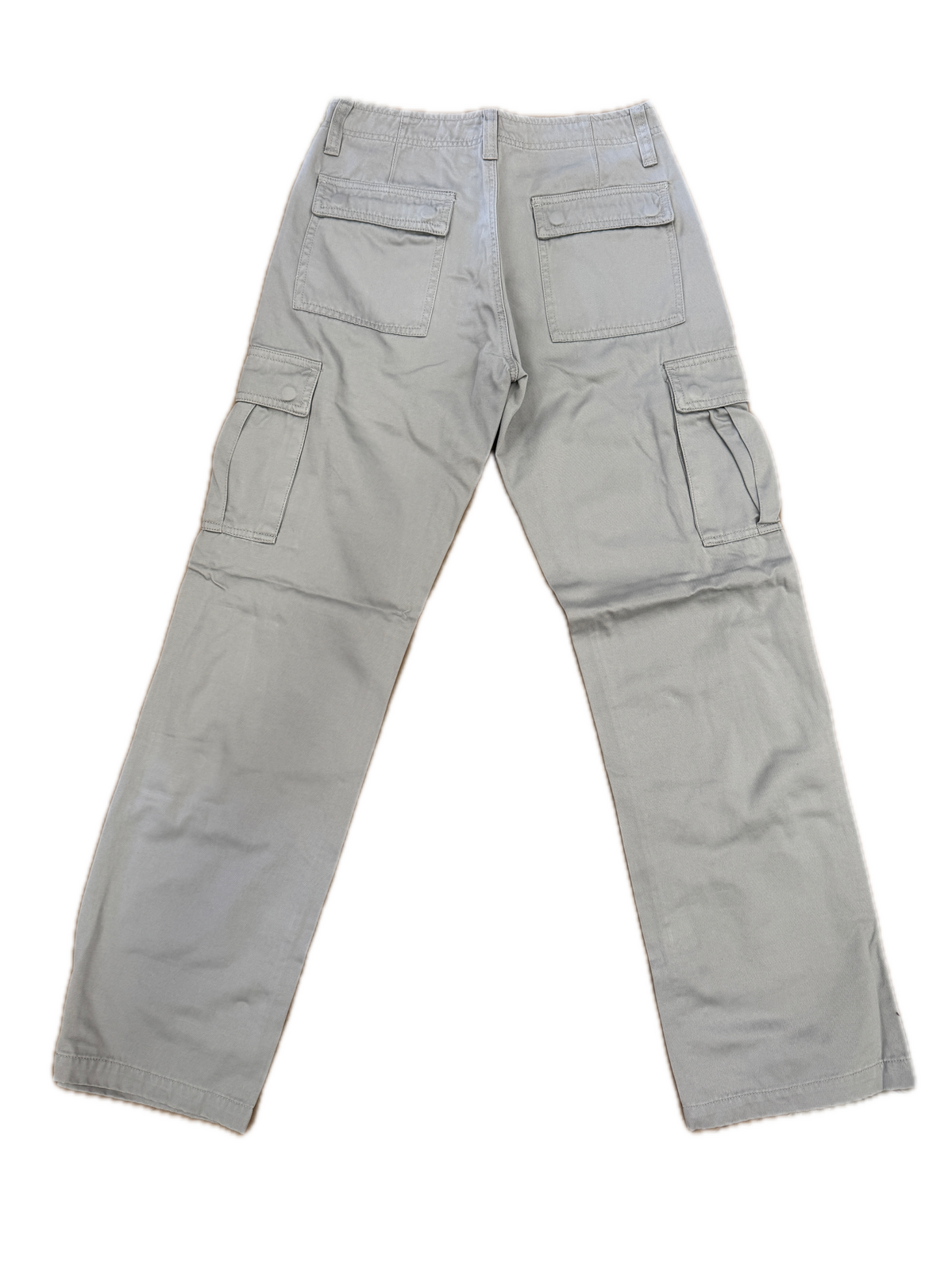 Mens 100% Cotton Cargo Pants Relaxed Easy Fit Straight Leg in Light Grey