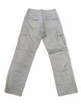 Mens 100% Cotton Cargo Pants Relaxed Easy Fit Straight Leg in Light Grey