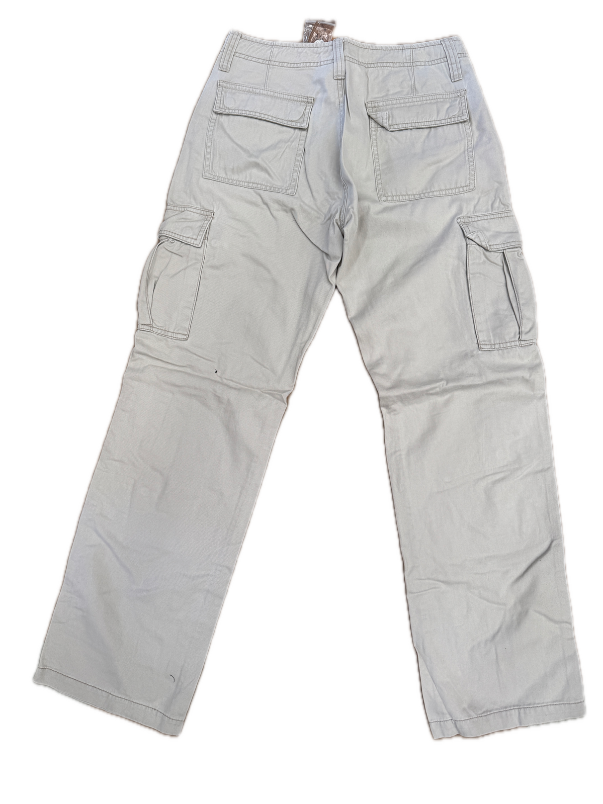 Mens 100% Cotton Cargo Pants Relaxed Easy Fit Straight Leg in Sand