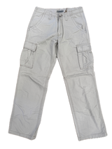 Mens 100% Cotton Cargo Pants Relaxed Easy Fit Straight Leg in Sand