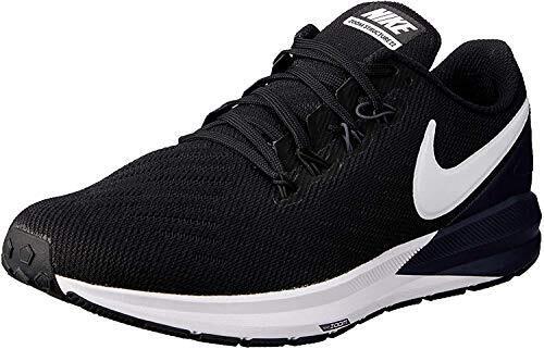 Nike Mens Air Zoom Structure 22 Running Shoe - Black/White-Gridiron