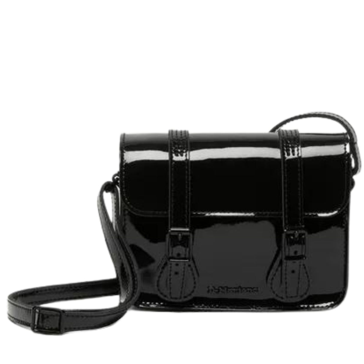 Dr Martens Womens Crossbody Bag 7 inch Satchel Patent Leather - Black