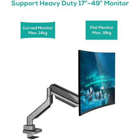 mbeat Activiva Heavy Duty Single Monitor Screen Gas Spring Arm Holder