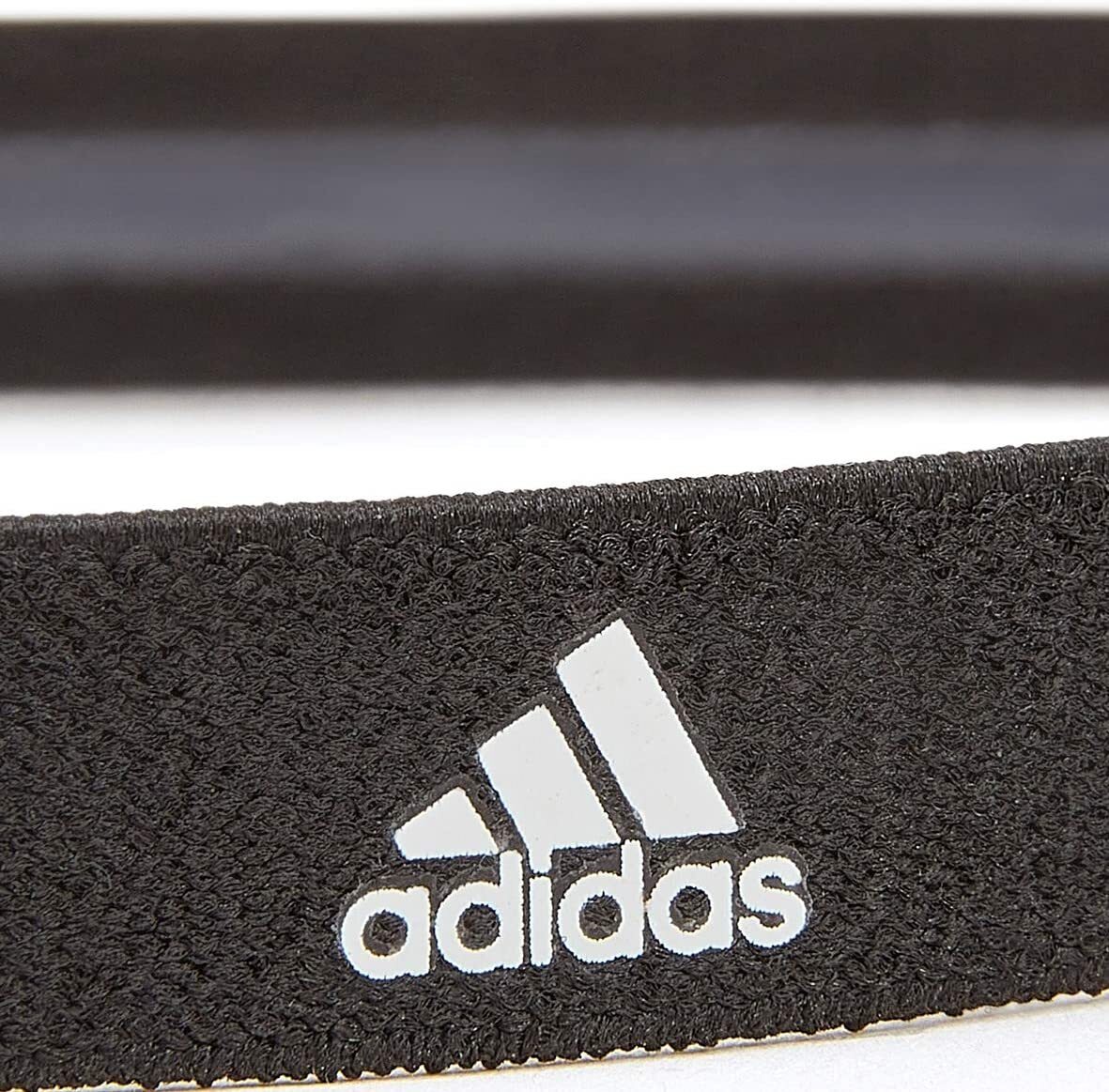 Adidas 3-Pack Sports Hair Bands Taining Stretch Headband - Black/Grey/Burgundy