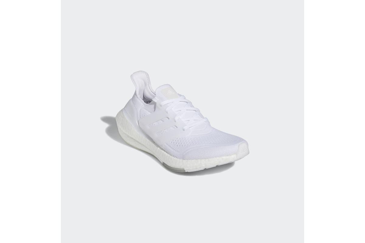 Adidas Womens Ultraboost 21 Running Race Gym Shoe - White/Grey