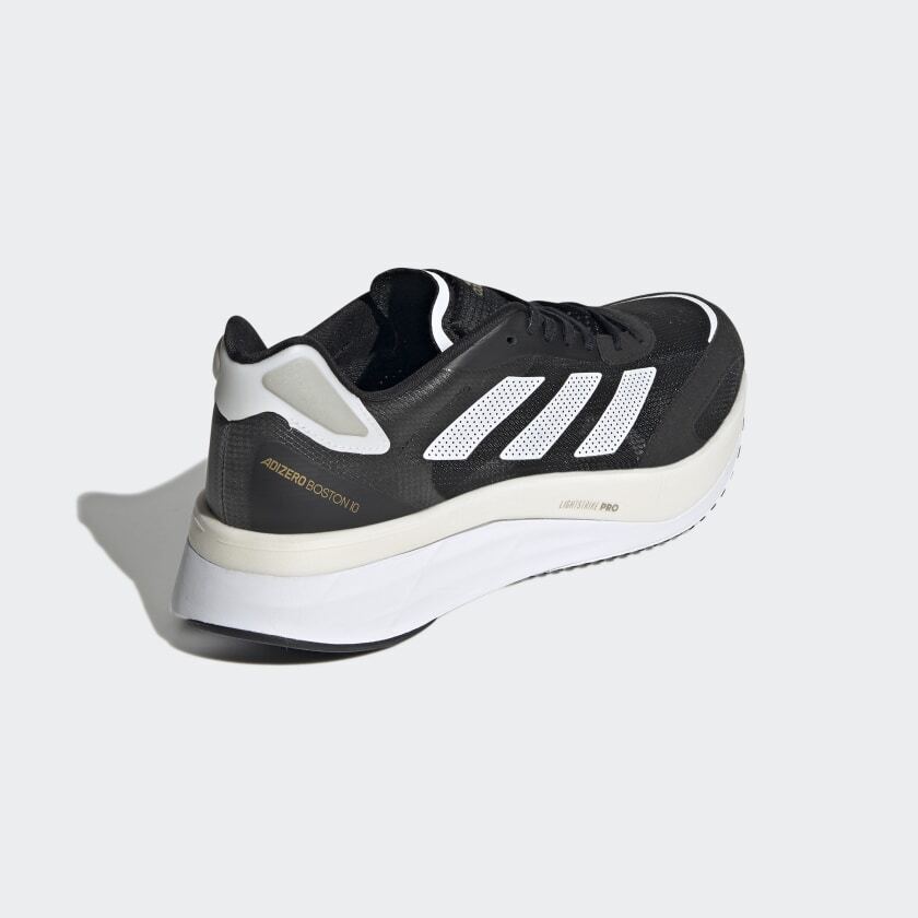 Adidas Womens Adizero Boston 10 Running Shoes - Black/White/Gold