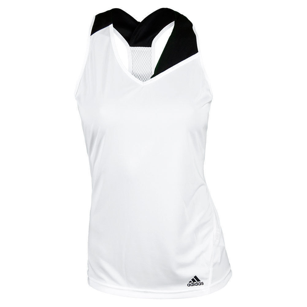 ADIDAS Response Tank Top Tennis Climacool V Neck S15775 Womens Ladies - White/Black